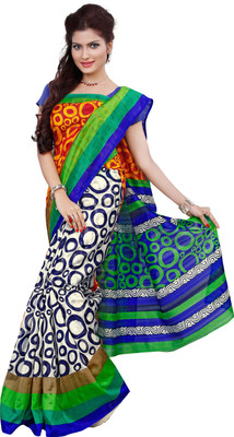 

JTInternational Printed Bhagalpuri Silk Saree(Multicolor)