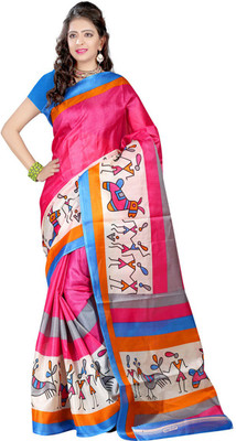 

Indian Wear Online Printed Fashion Art Silk Saree(Pink)