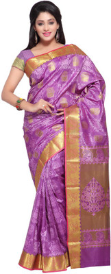 

Manthan Printed Daily Wear Art Silk Saree(Purple)