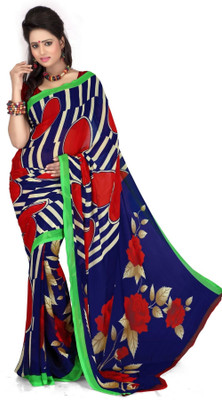 

Cenizas Printed Fashion Chiffon Saree(Multicolor), Blue
