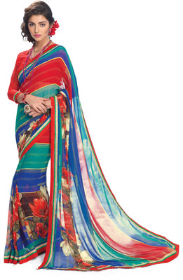 

Indianbeauty Self Design, Printed Bollywood Georgette Saree(Multicolor)