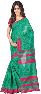 

Kintu Designs Pvt. Ltd. Printed Fashion Silk Saree(Green)