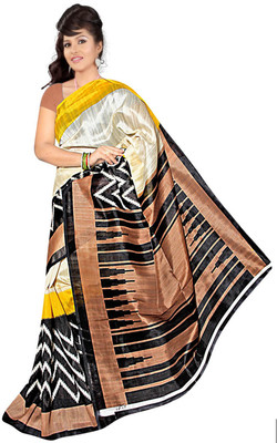 

Lovelylook Printed Daily Wear Art Silk Saree(White, Beige), Cream & beige