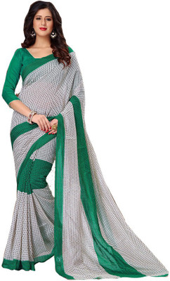 

Shree Vardhman Printed Bollywood Art Silk Saree(Multicolor), Deep green;off white