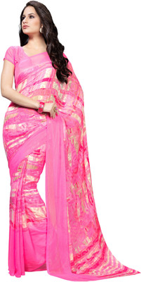 

Manthan Printed Daily Wear Georgette Saree(Pink), Light pink