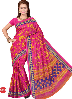

Hi-Choice Floral Print Fashion Cotton Saree(Pink)