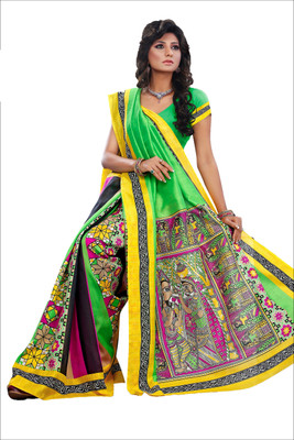 

JTInternational Printed Bhagalpuri Silk Saree(Multicolor)
