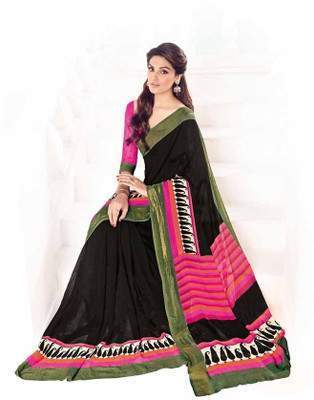 

Vipul Printed Fashion Georgette Saree(Black)