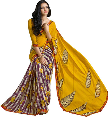 

Lovelylook Printed Fashion Georgette Saree(Yellow)