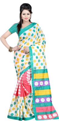 

Indrani Polka Print Bollywood Silk Saree(Multicolor)