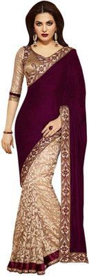 

Aksh Fashion Embellished Fashion Synthetic Georgette, Net Saree(Maroon)