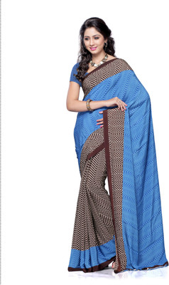

Hi-Choice Printed Fashion Crepe Saree(Dark Blue)