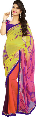 

LaazreeFashion Floral Print Daily Wear Handloom Georgette Saree(Multicolor)