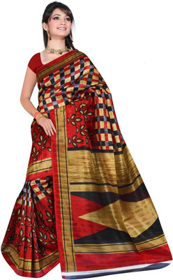 

Lovelylook Printed Daily Wear Art Silk Saree(Red, Beige)