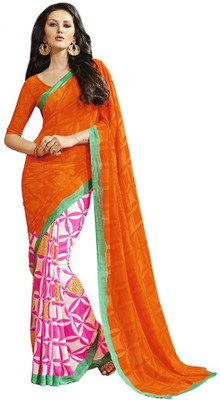 

Akshaya Fashons Printed Daily Wear Georgette Saree(Multicolor), Orange