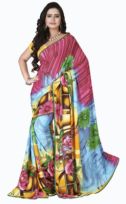 

Parisha Self Design, Printed Fashion Georgette Saree(Yellow, Multicolor), Multicolor;pink;sky blue