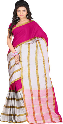 

Sanju Sarees Self Design Kota Doria Kota Cotton Saree(Pink)