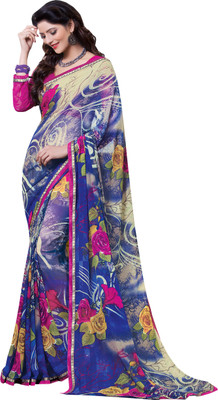 

Jiya Self Design, Printed Fashion Georgette Saree(Multicolor), Blue;multicolor;pink
