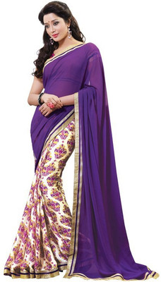 

Manthan Printed Daily Wear Chiffon Saree(Purple)