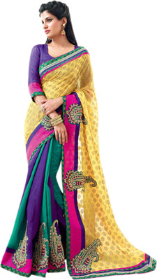 

Vishal Printed Fashion Chiffon, Art Silk Saree(Multicolor), Pink;white