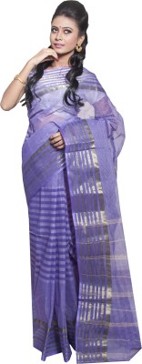 Akash Enterprise Self Design Handloom Handloom Pure Cotton Saree(Blue)