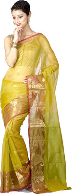 

Chandrakala Woven Banarasi Silk Cotton Blend Saree(Light Green)