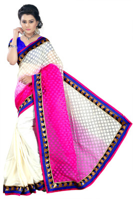 

Weavedeal Embellished, Self Design Banarasi Banarasi Silk Saree(White)