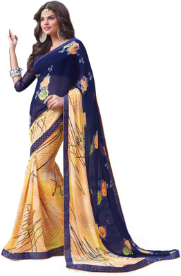 

RIDHAM SAREES Floral Print Daily Wear Georgette Saree(Multicolor)