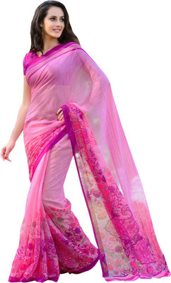 

Lovelylook Printed Fashion Polycotton Saree(Pink)