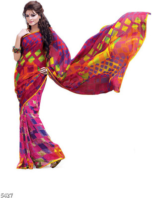 

Ridham Sarees Printed Fashion Handloom Chiffon Saree(Multicolor)