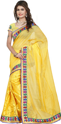 

Weavedeal Embellished Banarasi Art Silk Saree(Yellow)
