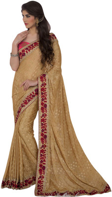 

Saara Embroidered Fashion Chiffon Saree(Beige)