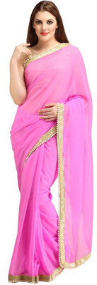 

Lime Embellished Fashion Georgette Saree(Pink)
