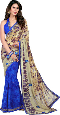 

Saara Embroidered Fashion Georgette Saree(Blue, Beige)