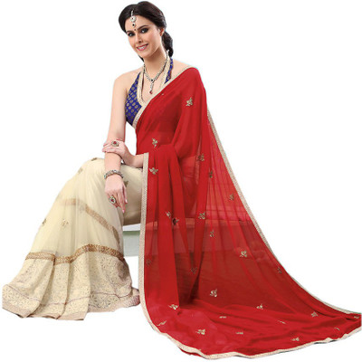 

Indian Wear Online Printed Fashion Pure Chiffon Saree(Multicolor), Multicolor402