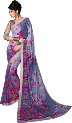 

Khushali Self Design, Printed Fashion Georgette Saree(Grey, Multicolor)