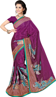 

Khushali Self Design, Printed Fashion Silk Saree(Purple, Multicolor), Multicolor;purple