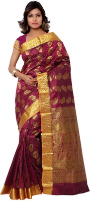 

Saara Self Design Fashion Art Silk Saree(Maroon, Gold), Maroon and golden