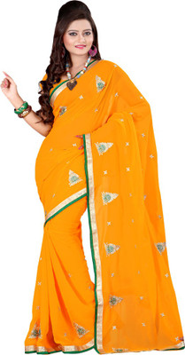 

Sanju Sarees Embroidered Fashion Georgette Saree(Yellow)