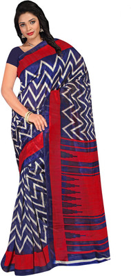 

Lovelylook Printed Daily Wear Art Silk Saree(Blue, Red), Navy blue & red