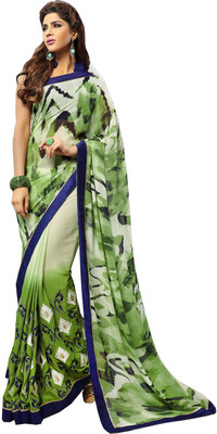 

Mathura Embroidered Fashion Chiffon Saree(Green, Blue), Blue;green