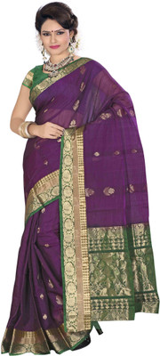 

Indianhandloom Woven Coimbatore Silk Cotton Blend Saree(Magenta)