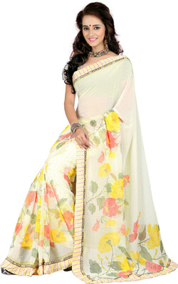 

Khoobee Self Design, Printed Fashion Chiffon Saree(Yellow, Multicolor), Multicolor;yellow