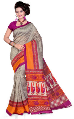 

Cenizas Printed Fashion Crepe Saree(Multicolor), Pink