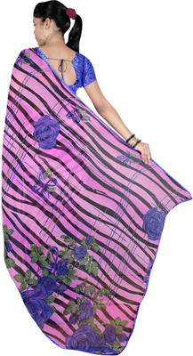 

Indian Wear Online Printed Fashion Chiffon Saree(Pink)