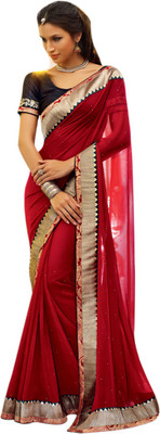 

Vishal Solid Fashion Georgette Saree(Red)
