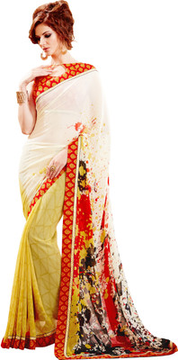 

Jiya Self Design, Printed Fashion Georgette Saree(Multicolor, Yellow)