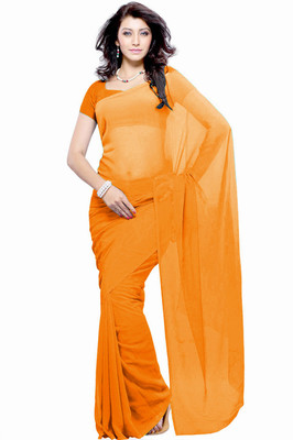 

Khoobee Self Design Fashion Georgette Saree(Orange)