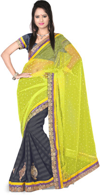 

Party Wear Dresses Printed Fashion Net Saree(Multicolor), Multi