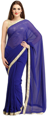 

Lime Embellished Fashion Georgette Saree(Blue)